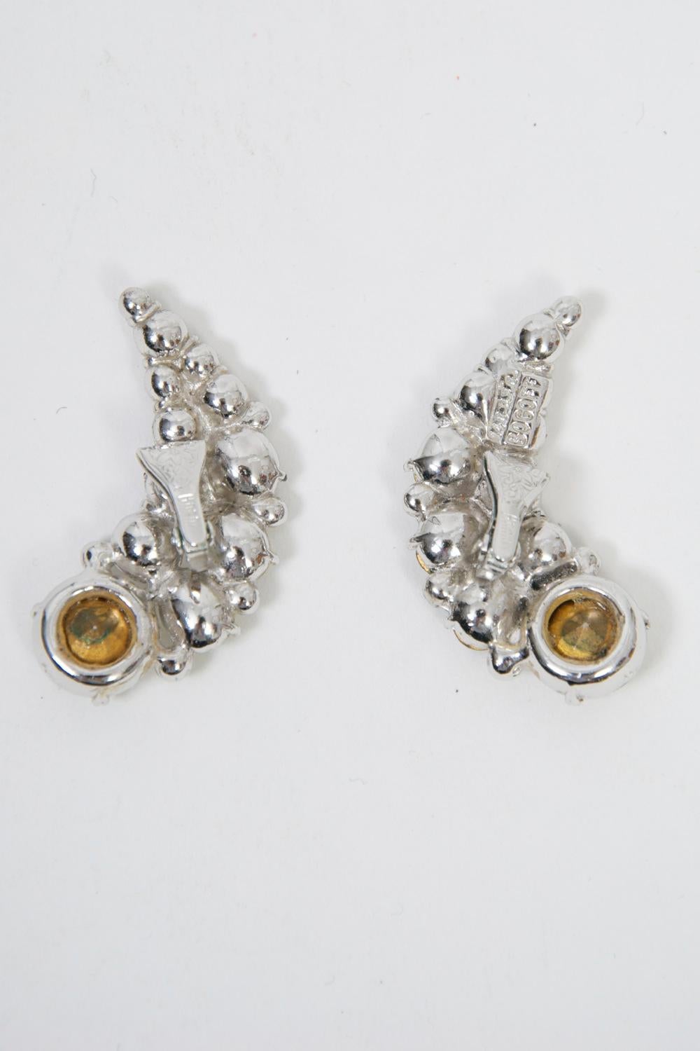 Women's Rhinestone Crescent Earrings