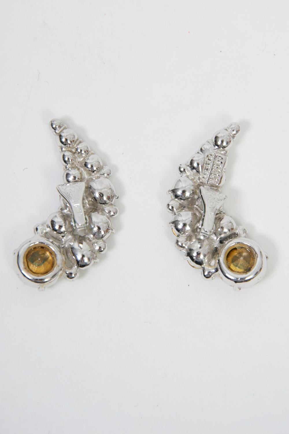 Women's Rhinestone Crescent Earrings For Sale