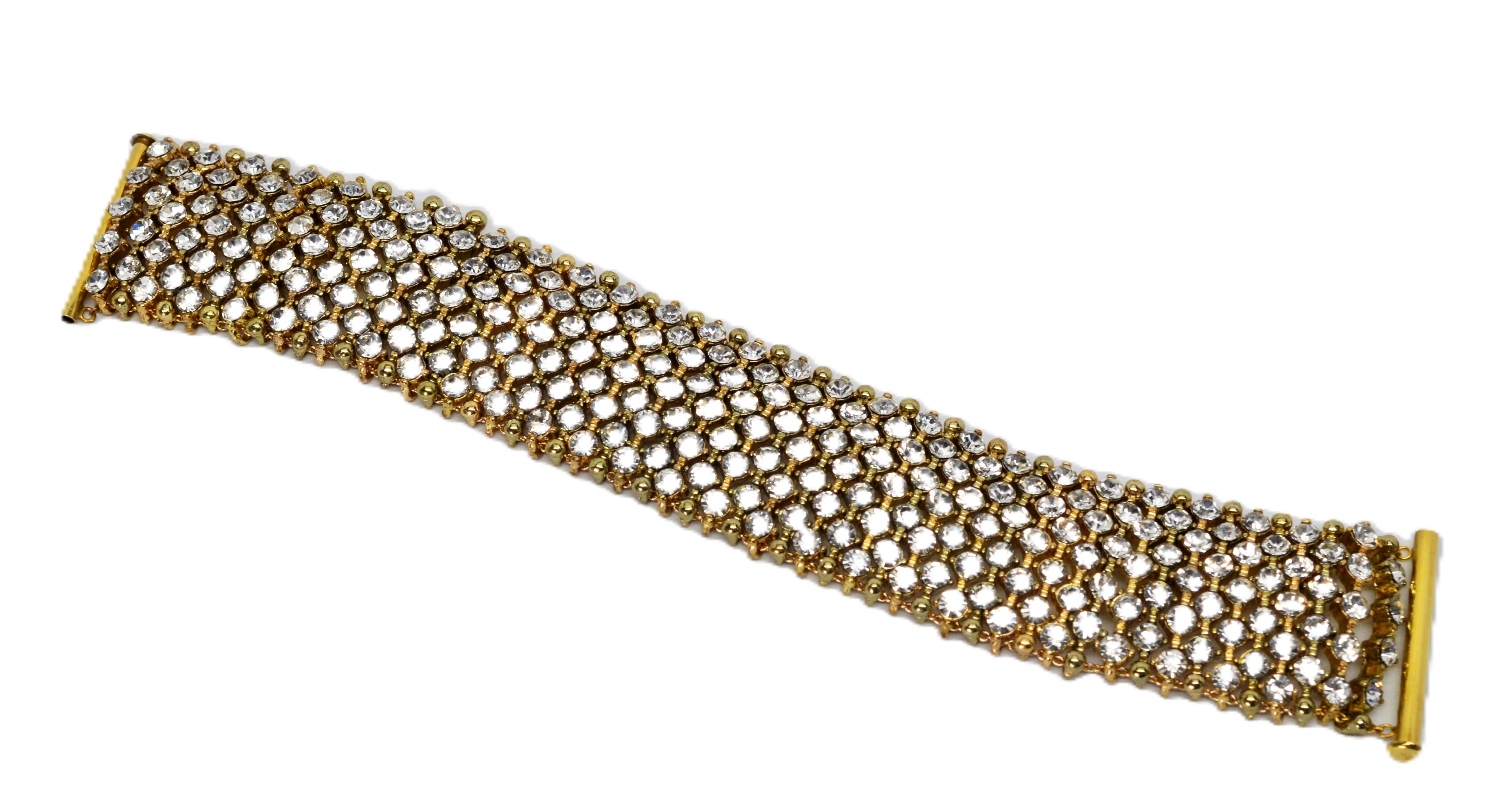 Bracelet à maillons en cristal de strass pour costumes A Link Pour femmes en vente