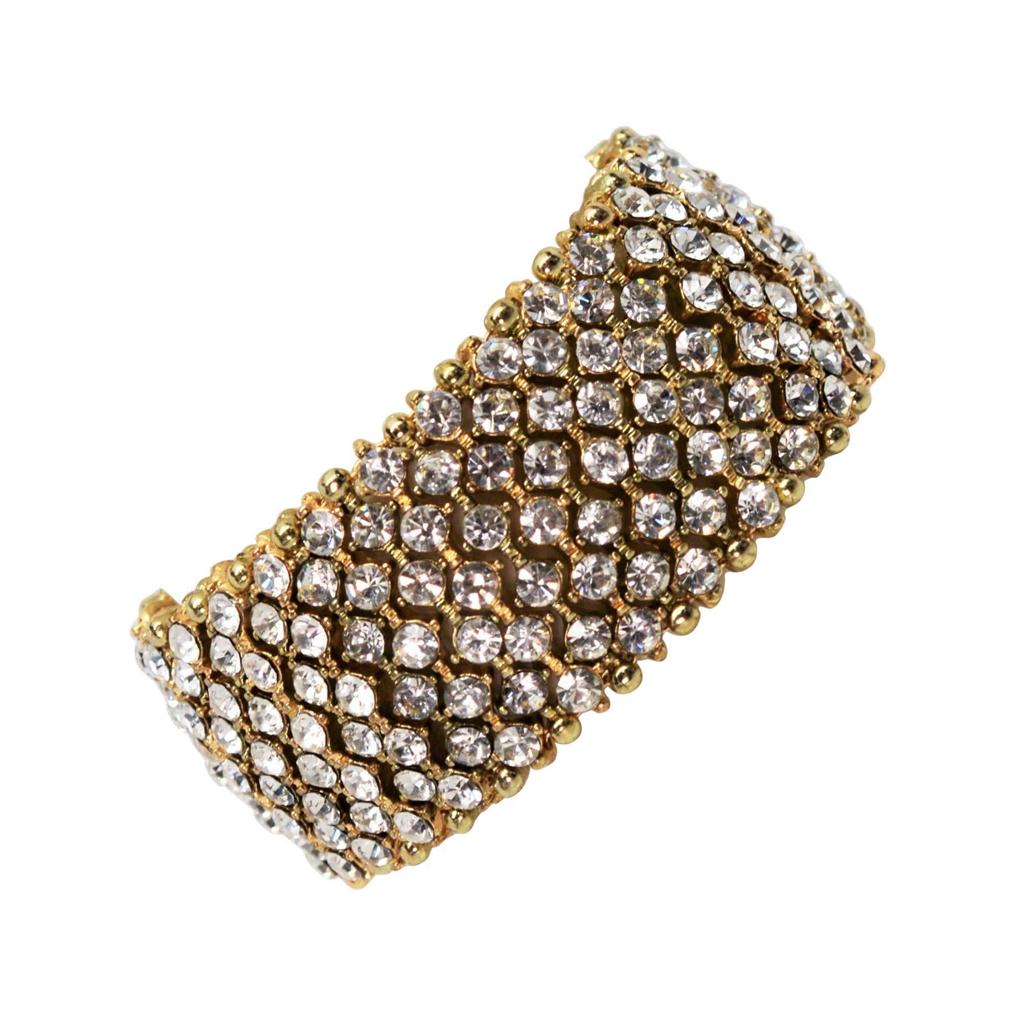 Rhinestone Crystal Costume Jeweled Link Bracelet For Sale
