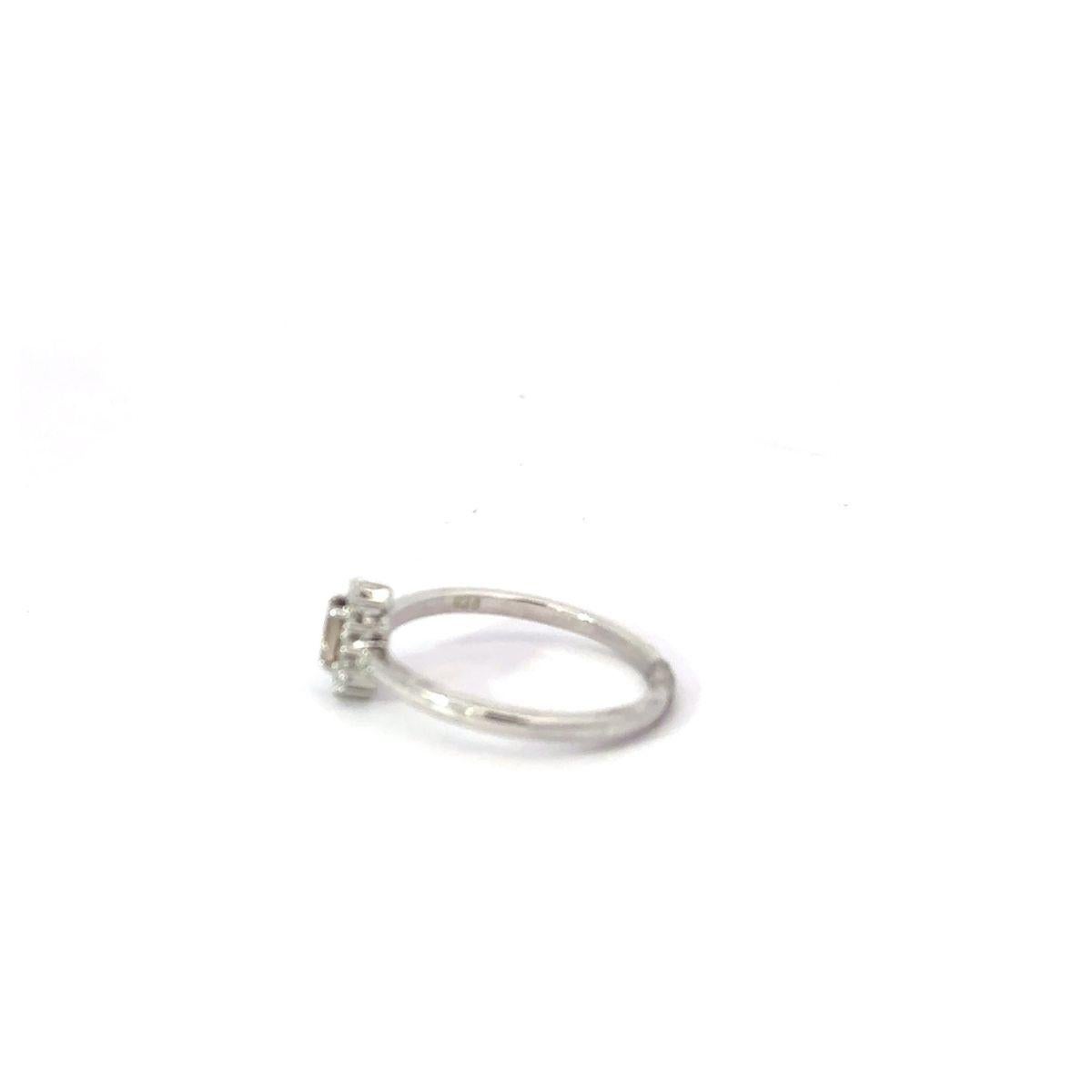 For Sale:  Rhinestone CZ and Smoky Quartz Halo Wedding Ring for Her in 925 Sterling Silver 3
