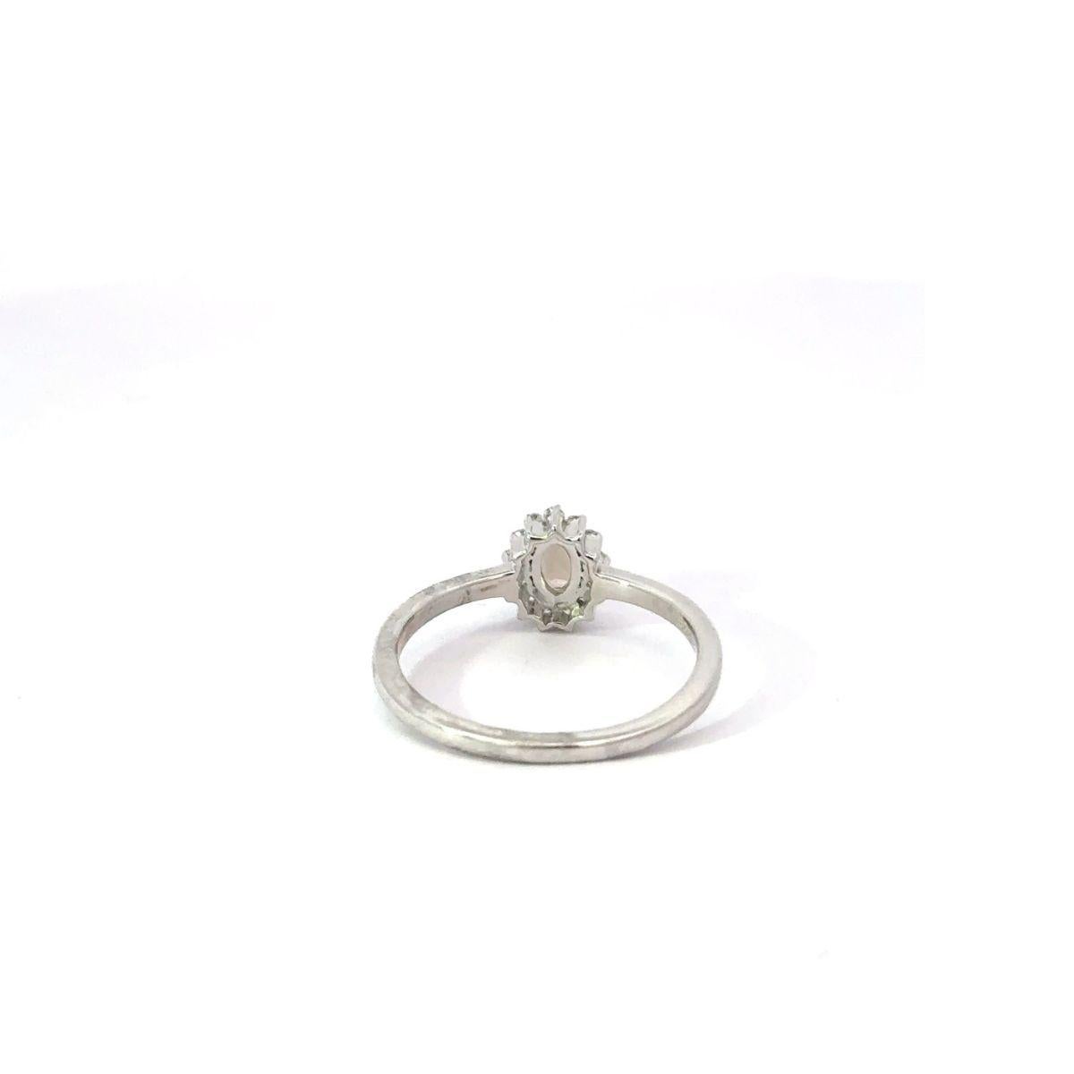 For Sale:  Rhinestone CZ and Smoky Quartz Halo Wedding Ring for Her in 925 Sterling Silver 7