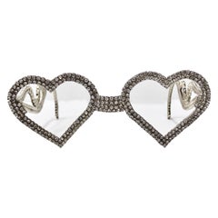Rhinestone Embellished Vintage Heart Glasses
