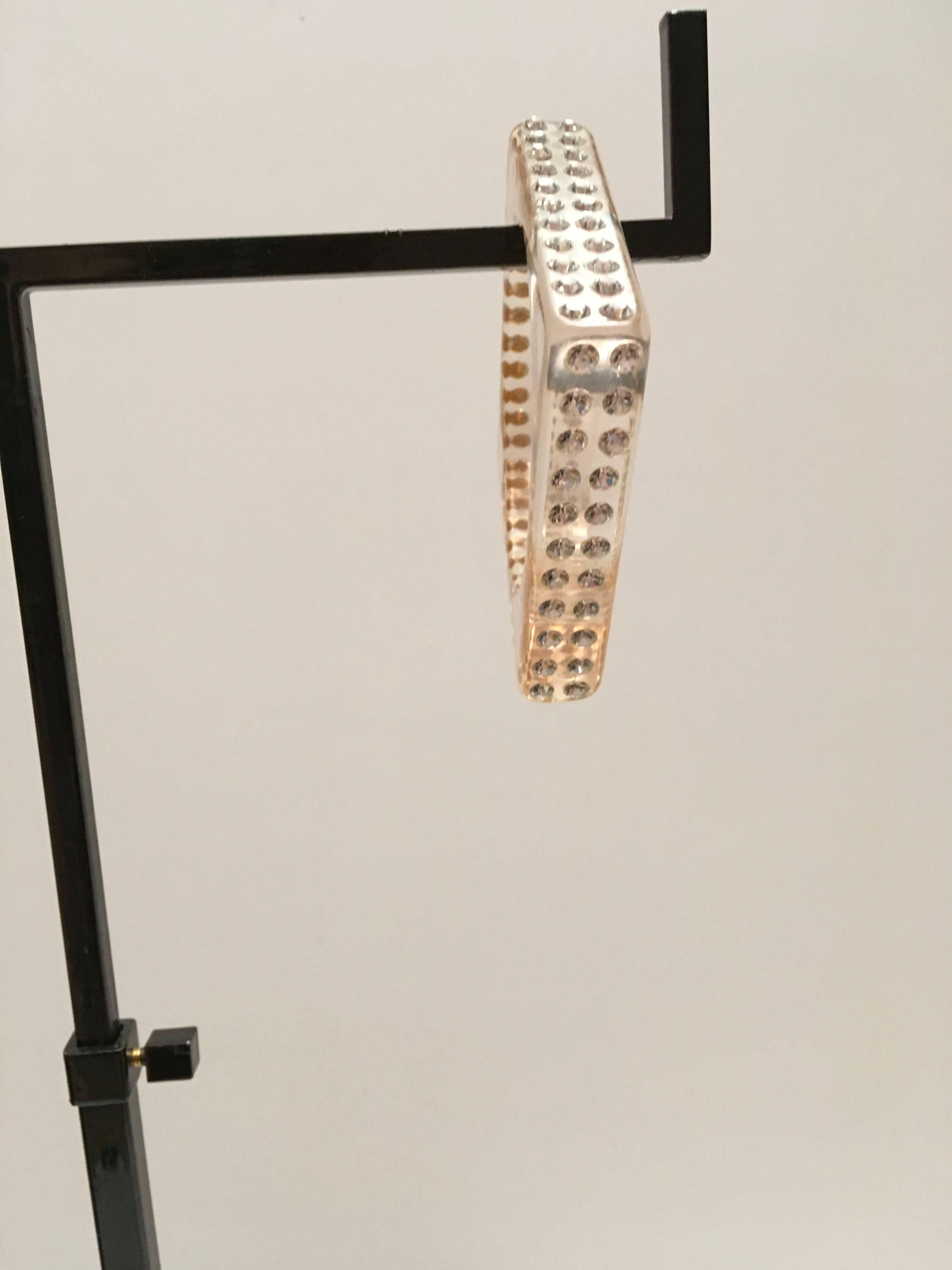 Women's or Men's Rhinestone Lucite 1950's Bracelet Unusual For Sale