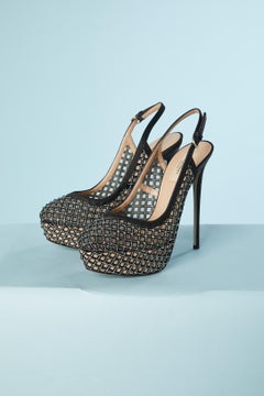 Rhinestone on tulle evening platform pump Valentino Garavani