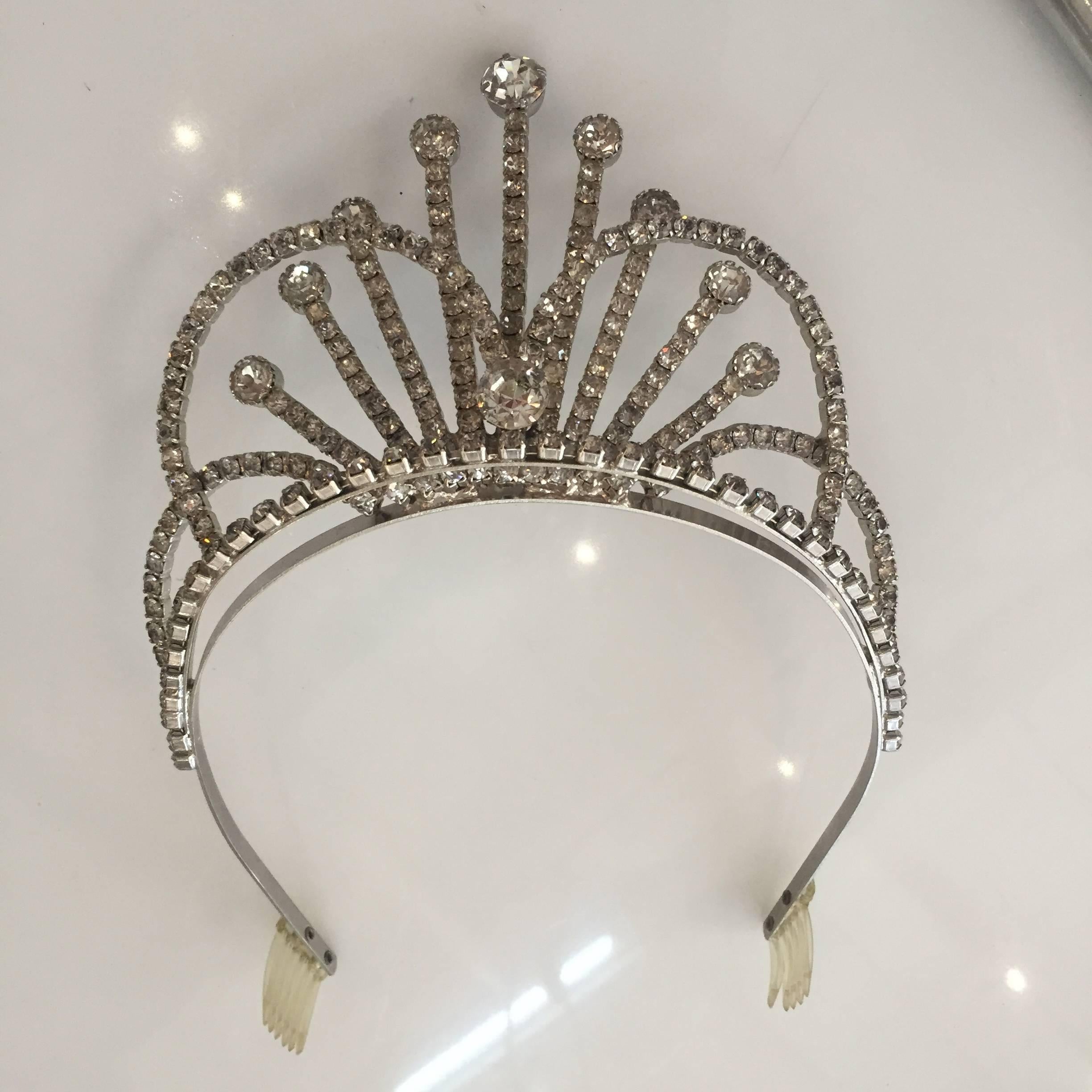 American Rhinestone Tiara Wedding Crown, circa 1950