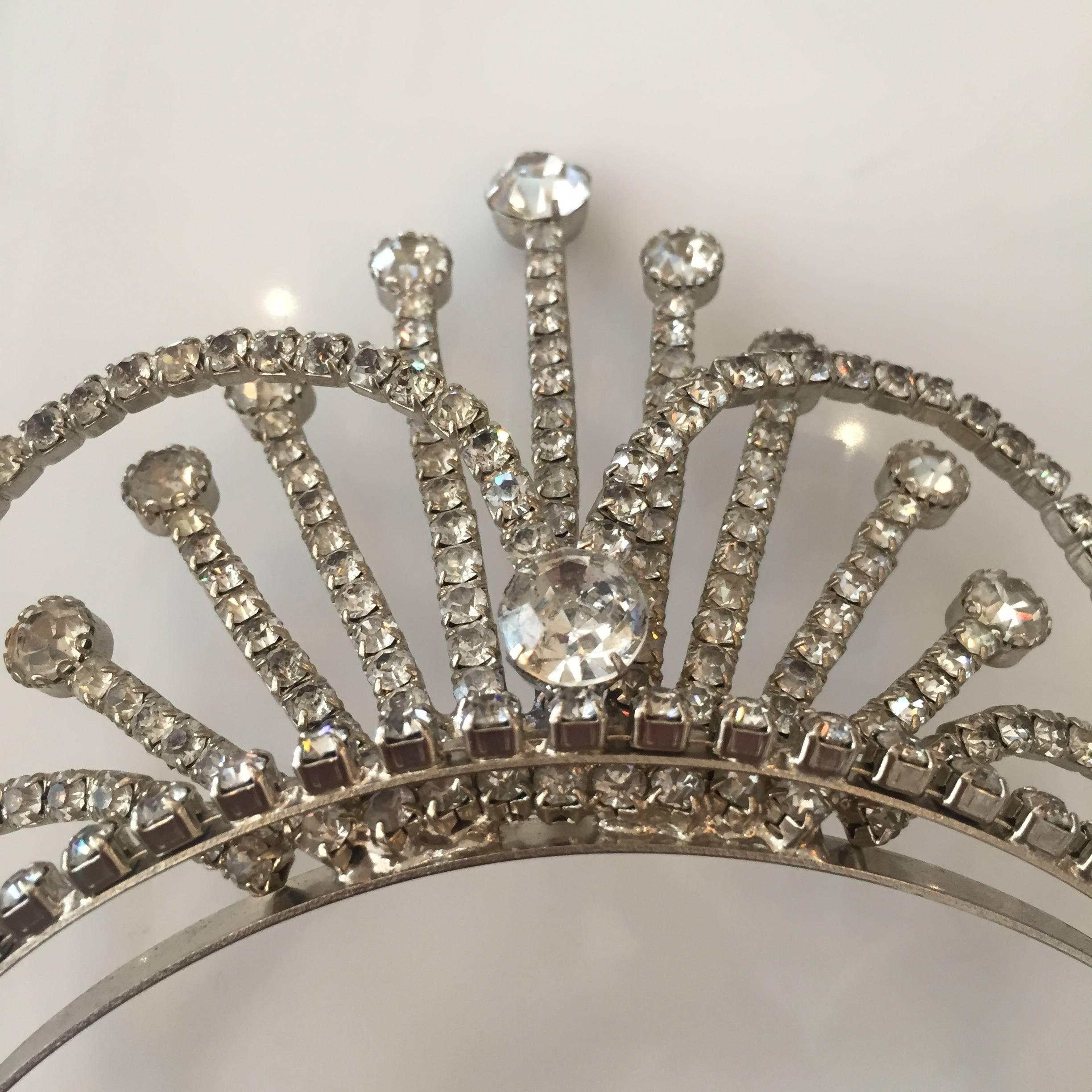 Mid-20th Century Rhinestone Tiara Wedding Crown, circa 1950