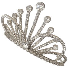 Vintage Rhinestone Tiara Wedding Crown, circa 1950