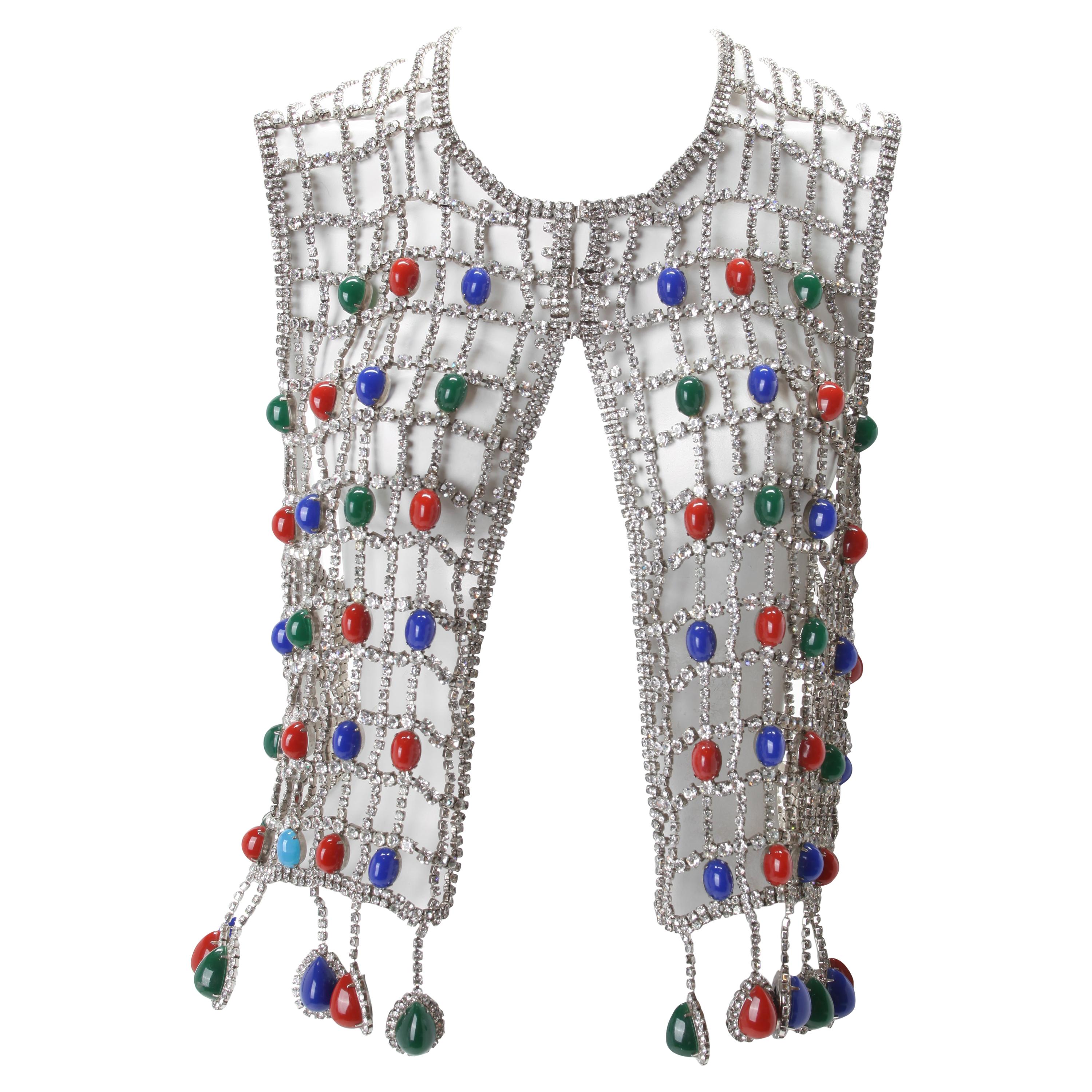 Rhinestone Vest with Multi Colored Beads, c.1970s