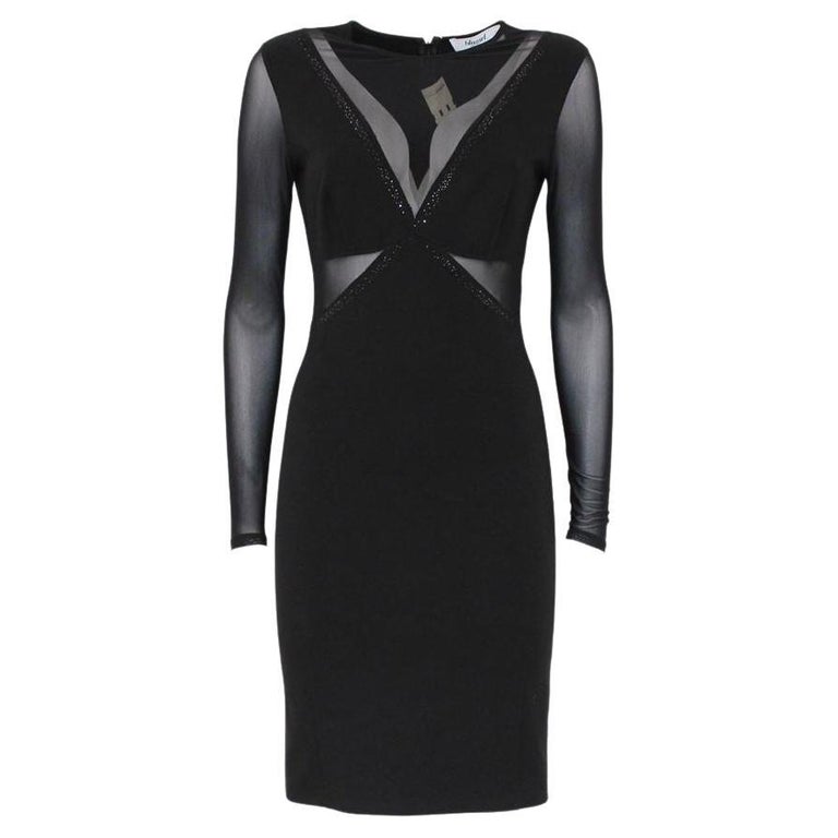 Blumarine Rhinestones and voile dress size 40 For Sale at 1stDibs