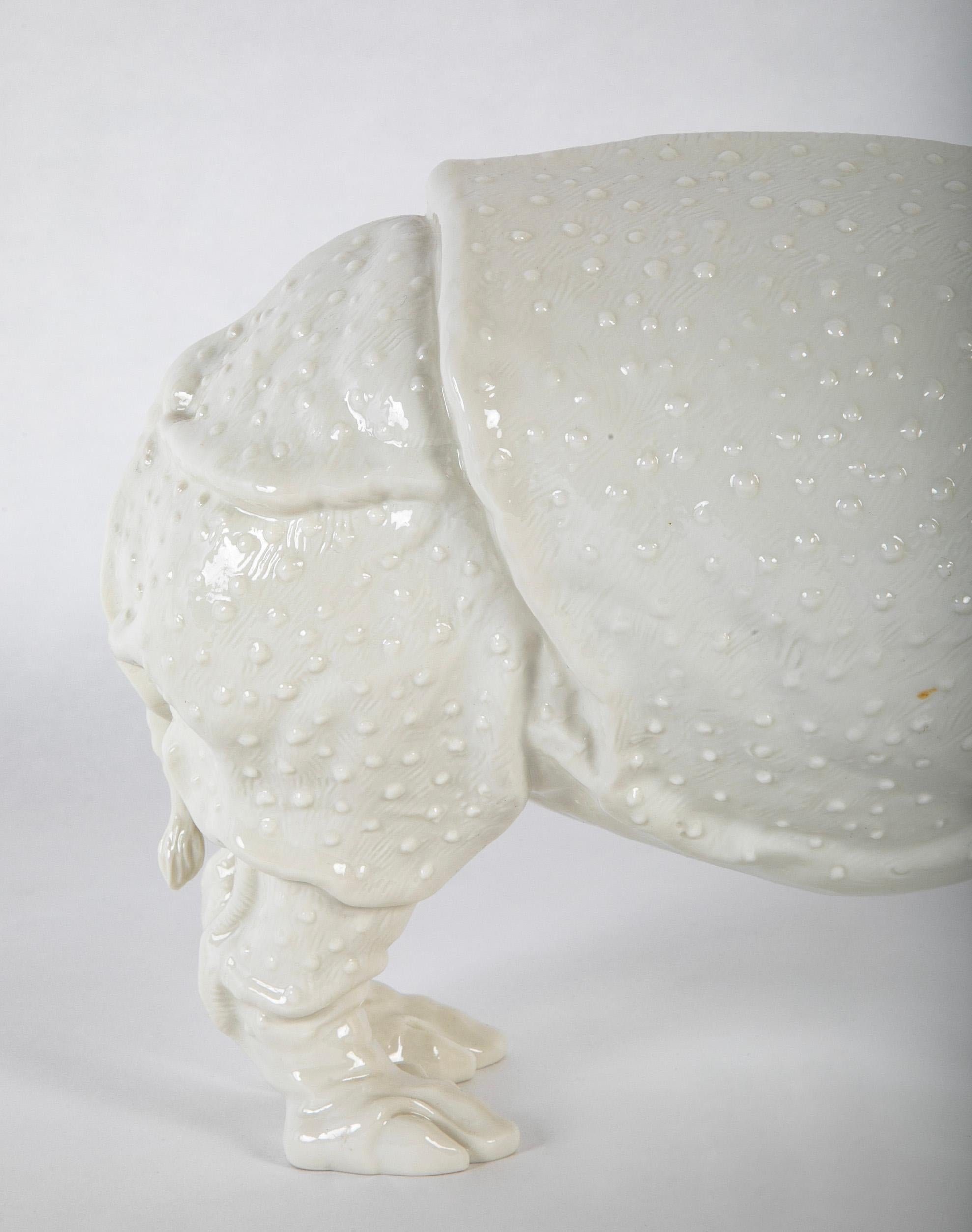Rhino Clara Nymphenburg Frankenthaler Model in White Glazed Porcelain For Sale 6
