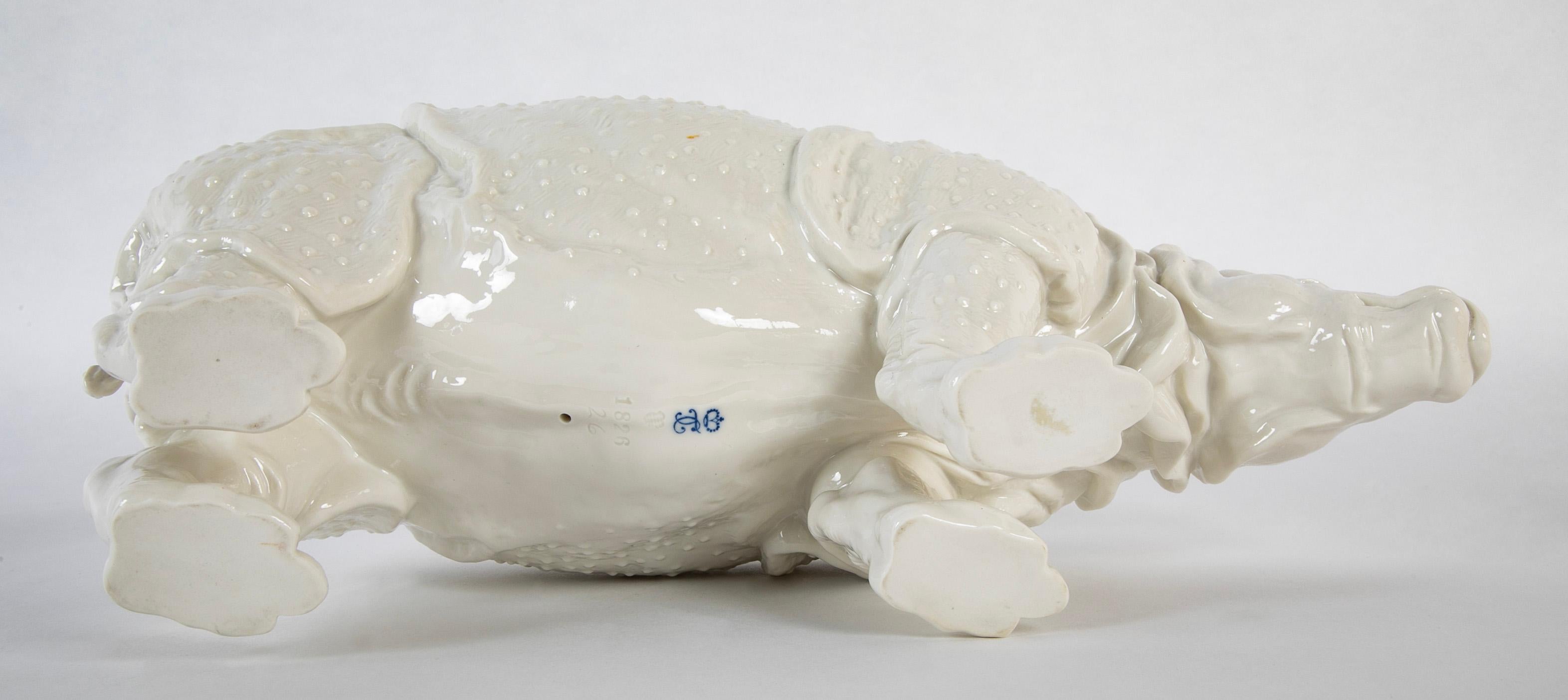 Rhino Clara Nymphenburg Frankenthaler Model in White Glazed Porcelain For Sale 8