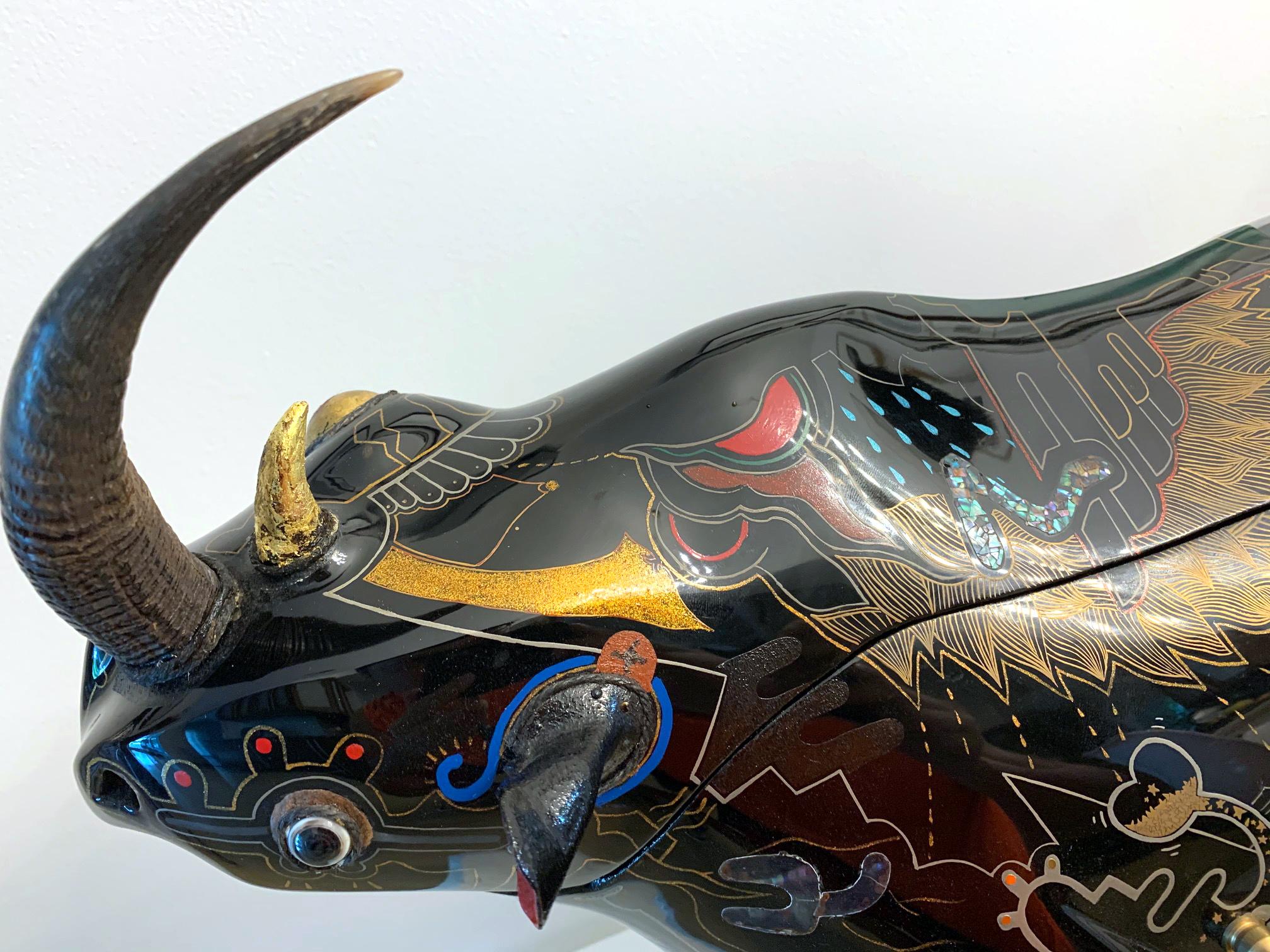 Rhino Contemporary Japanese Lacquer Art by Someya Satoshi For Sale 11