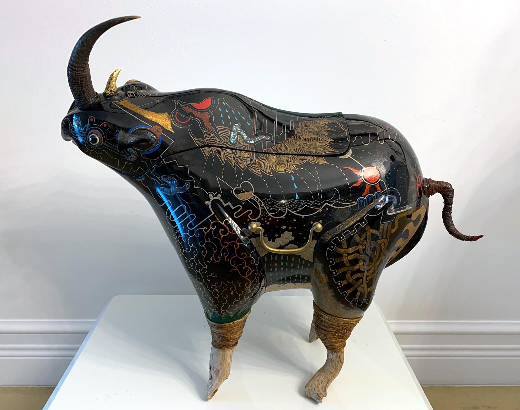 Rhino Art contemporain japonais en laque de Someya Satoshi en vente 12