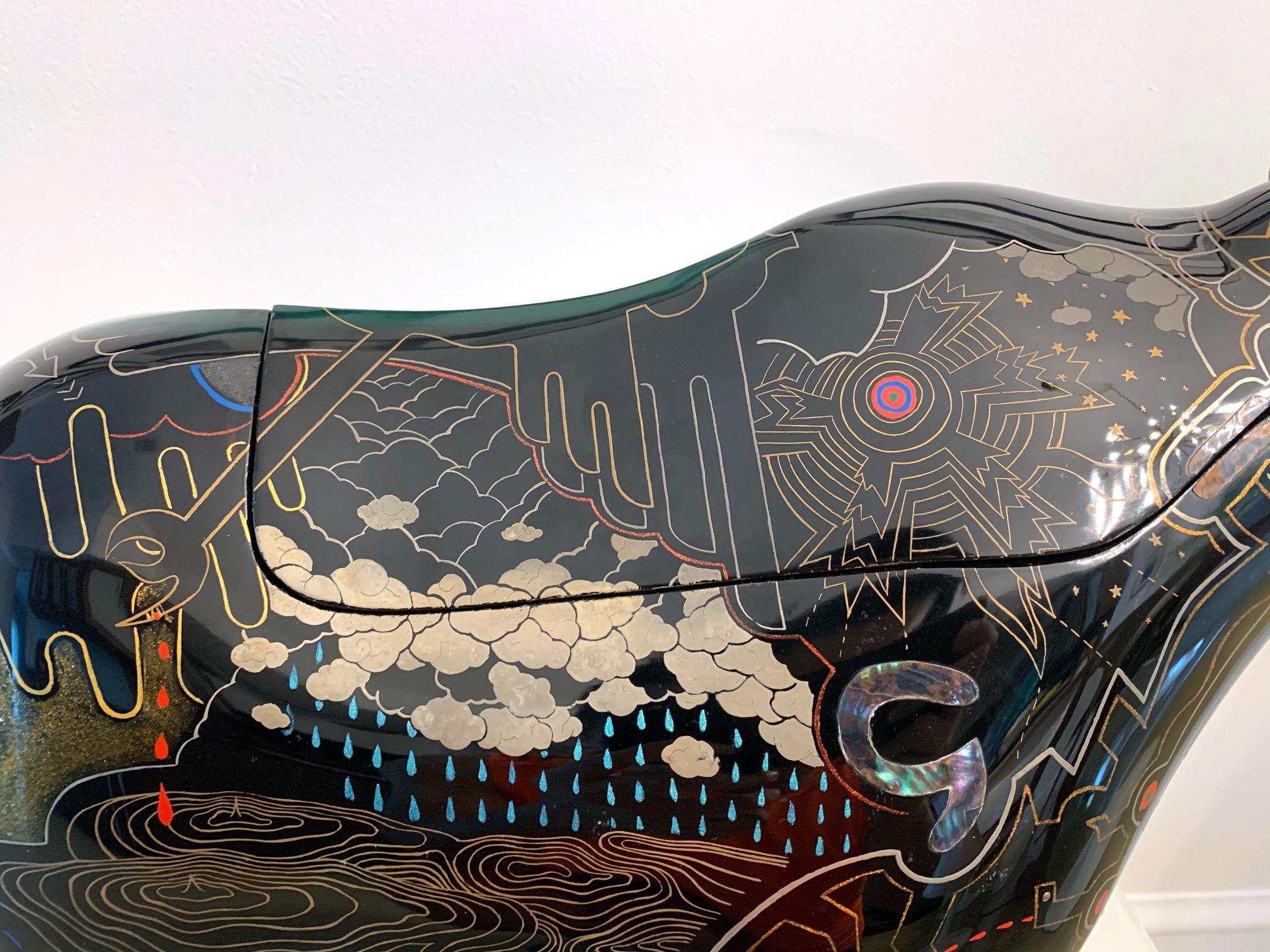 Rhino Art contemporain japonais en laque de Someya Satoshi en vente 2