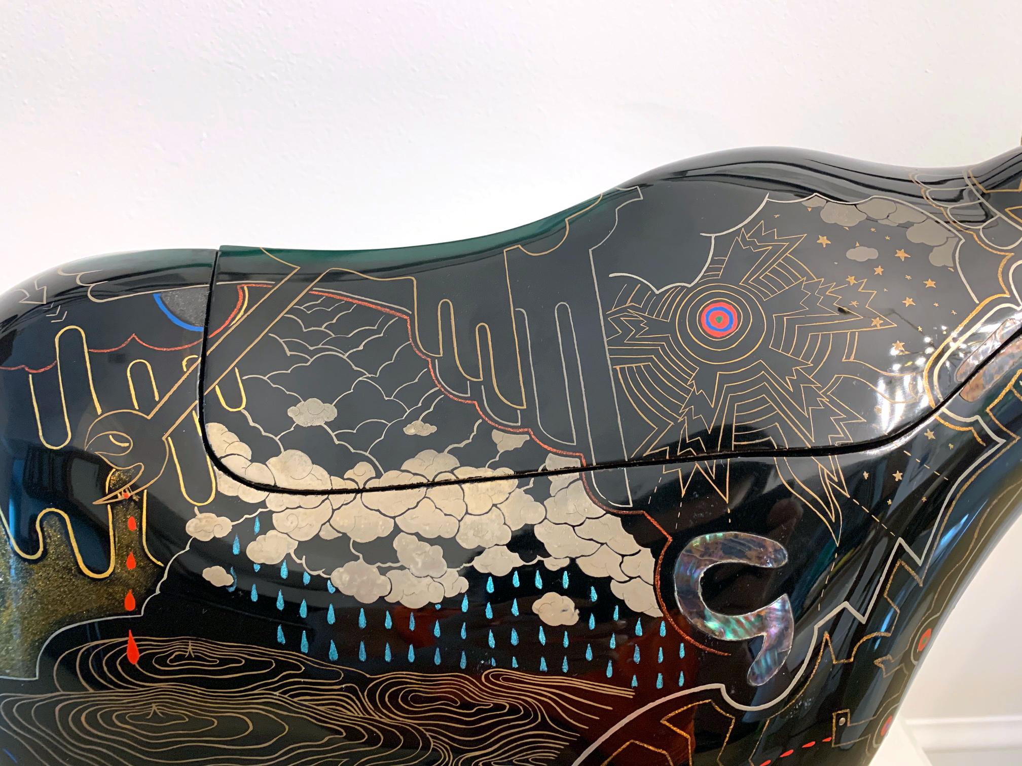 Rhino Contemporary Japanese Lacquer Art by Someya Satoshi For Sale 3