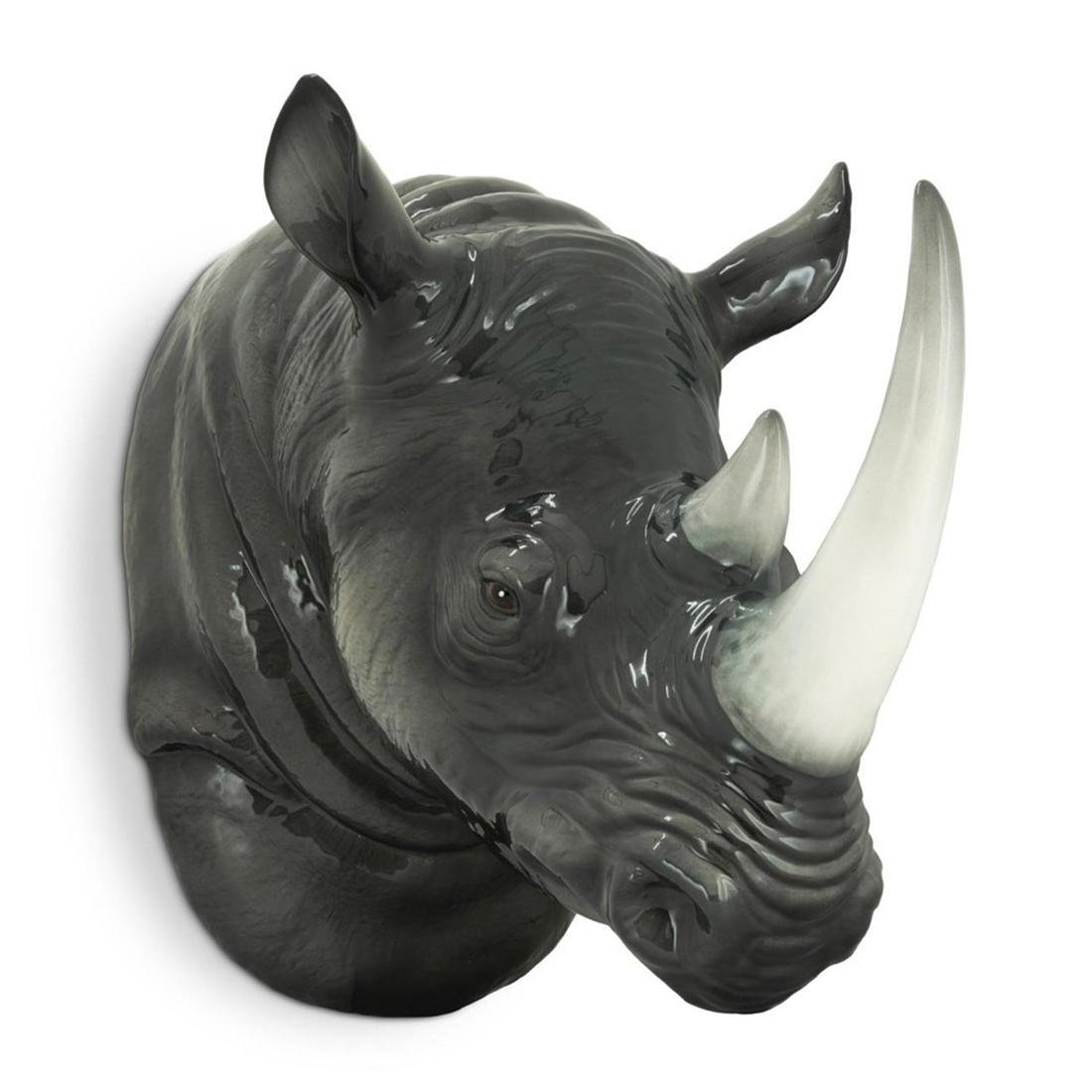 Wall Decoration Rhino Head in
handcrafted ceramic.