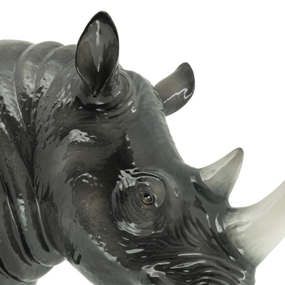Hand-Crafted Rhino Head Wall Decoration For Sale