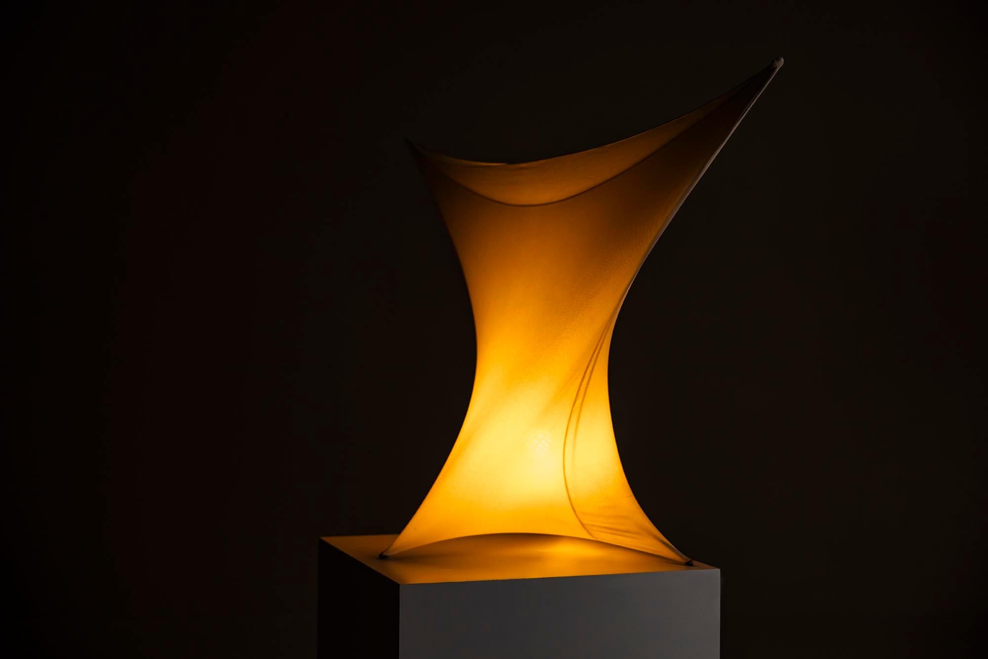 La lámpara Rhino de Christian Dufay para Abode es una sorprendente exploración de la forma y el material. Esta pieza escultórica capta la atención con sus curvas fluidas y su equilibrio estructural, ofreciendo un juego entre luces y sombras que