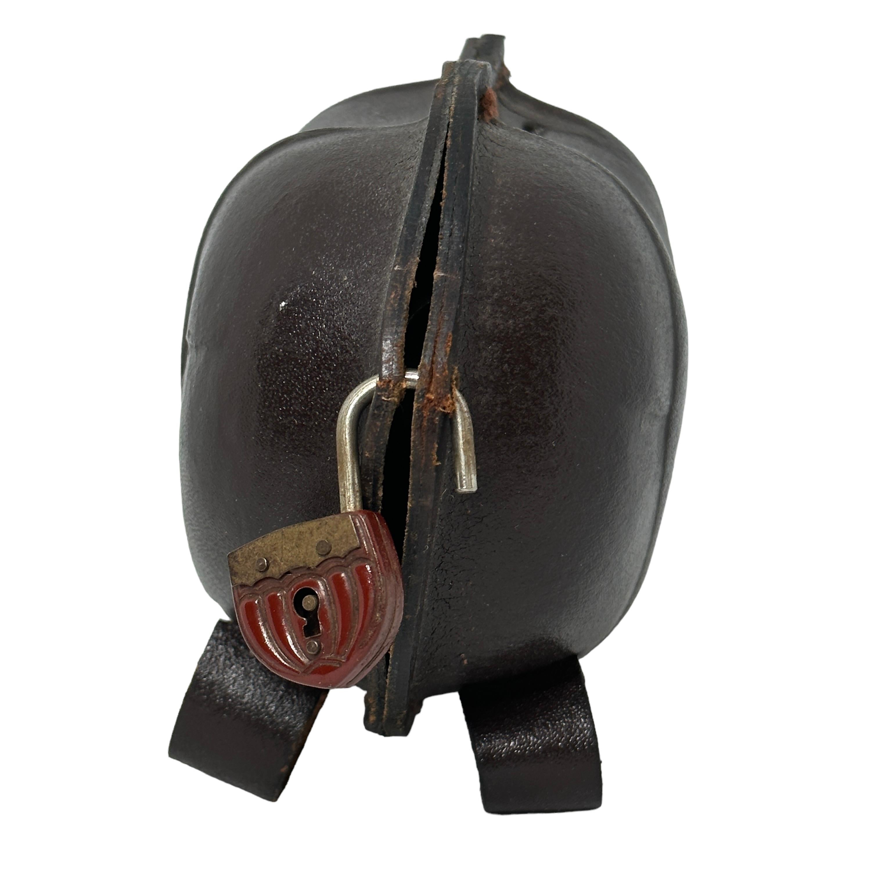 Rhino Money Box Piggy Bank Made of Leather Mid-Century Modern, 1970s For Sale 1