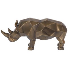 Antique Rhino Resin Sculpture