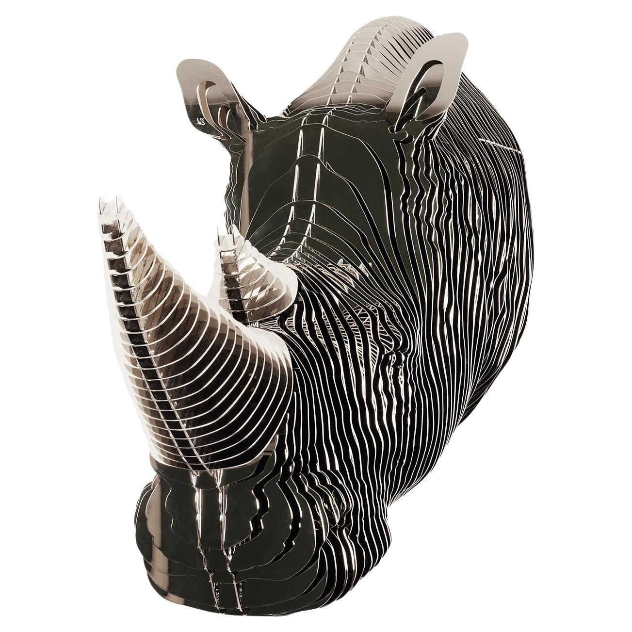 Sculpture rhinocérosine trophée