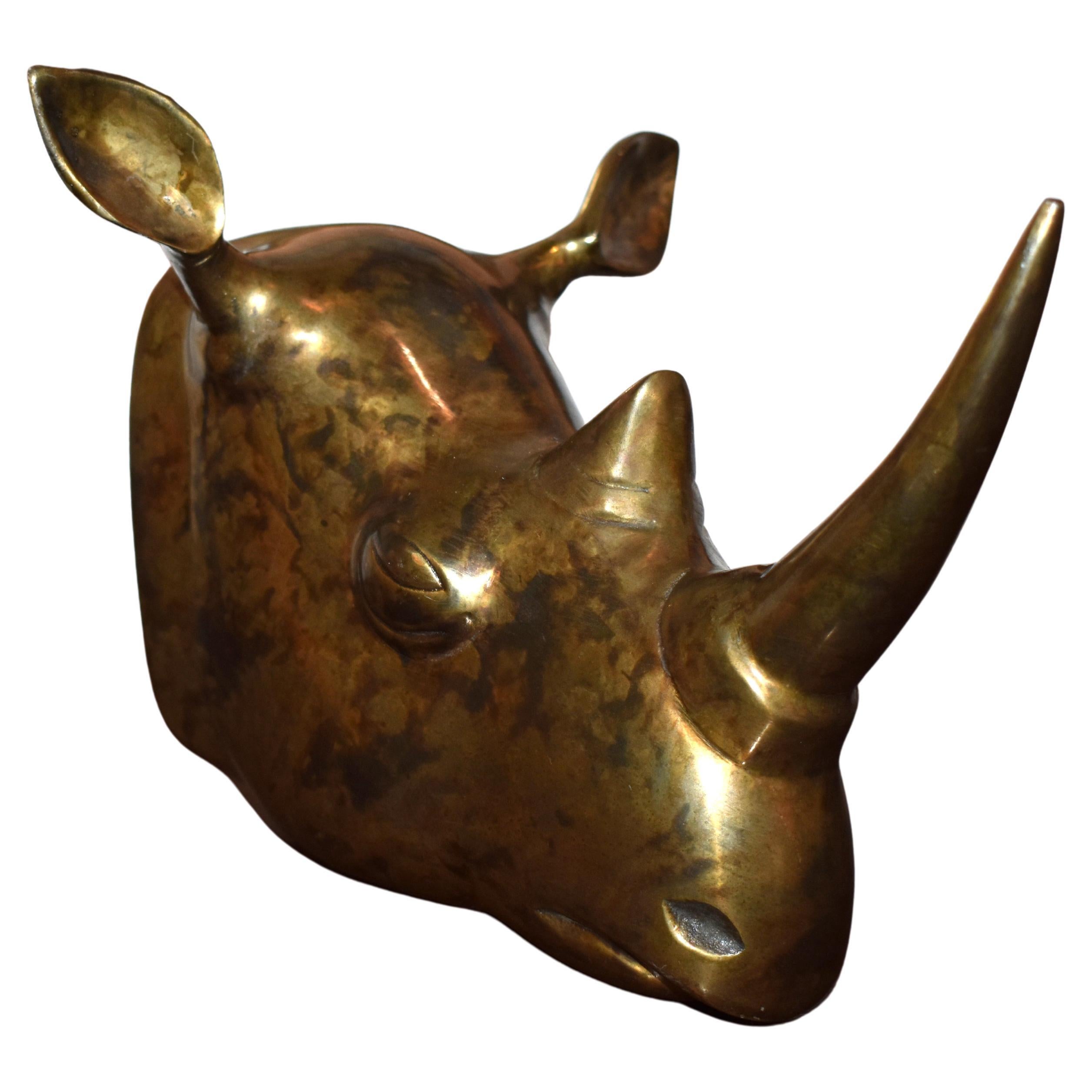 Rhinoceros Head Wall Sculpture