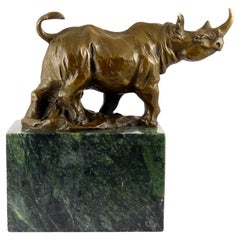 Rhinoceros Sculpture – Authentic Bronze Statue – Signed Milo Rhinoceros Sculpture – Authentic Bronze Statue – Signed Milo