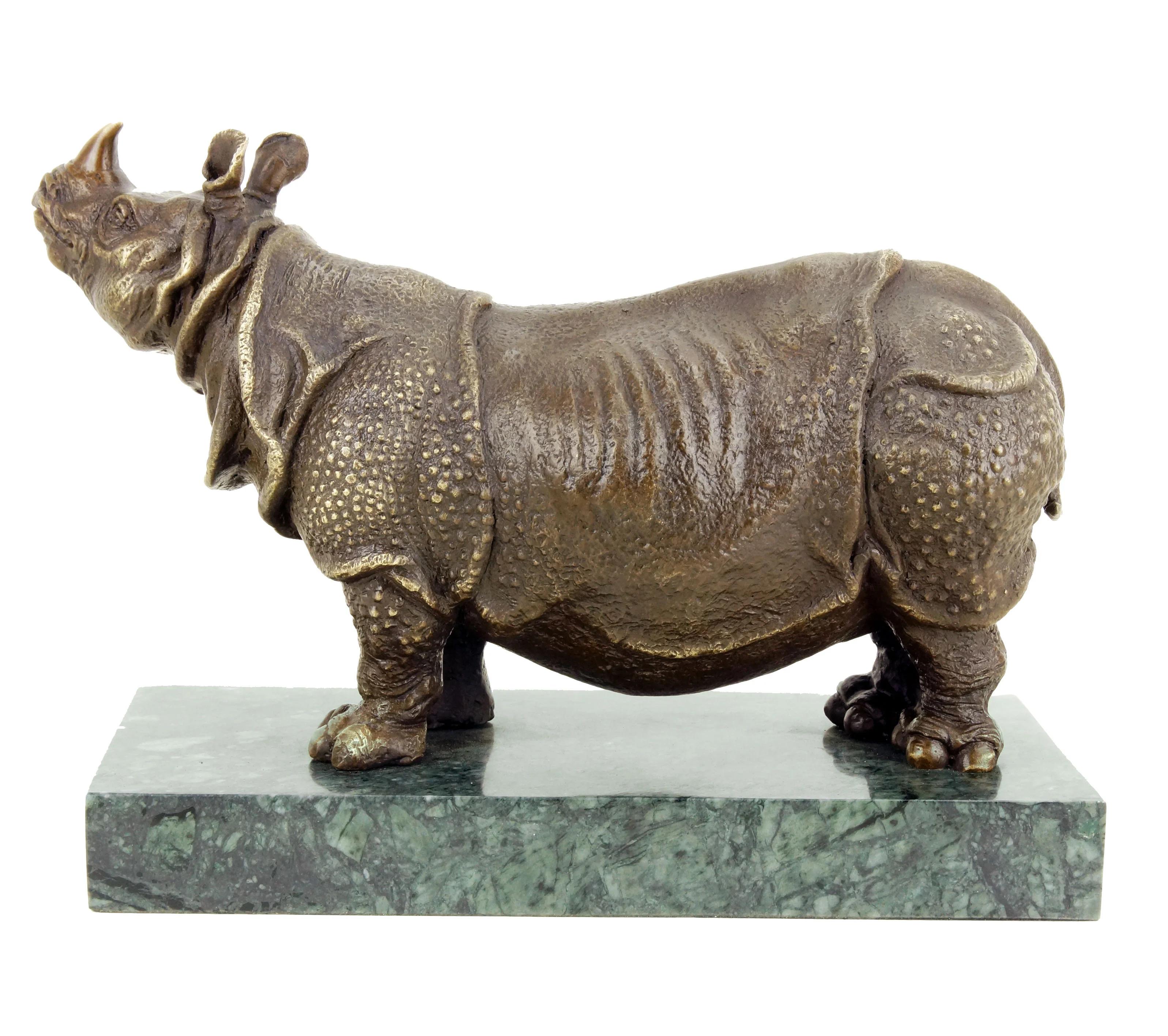 Statua di rinoceronte, scultura in bronzo nello stile di Rembrandt Bugatti in vendita 1