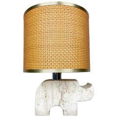Rhinoceros Table Lamp in Travertine, Fratelli Mannelli, Italy, 1970s