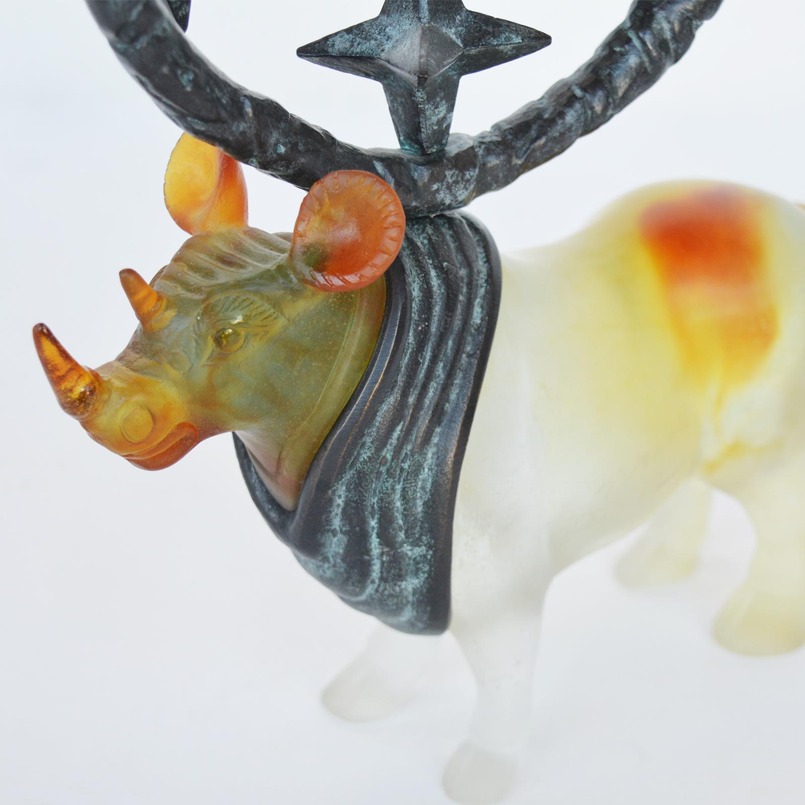 Rhinostellation, Crystal Paste & Patinated Bronze by Richard Texier, Daum 5