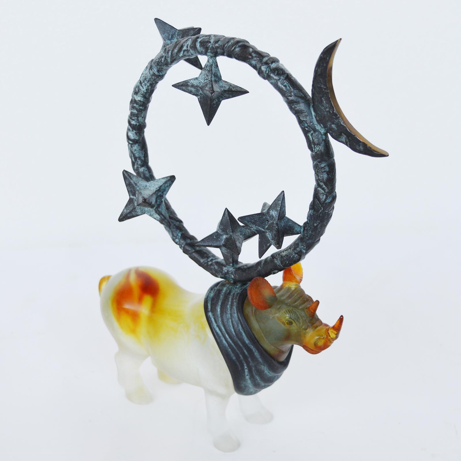 Rhinostellation, Crystal Paste & Patinated Bronze by Richard Texier, Daum 2