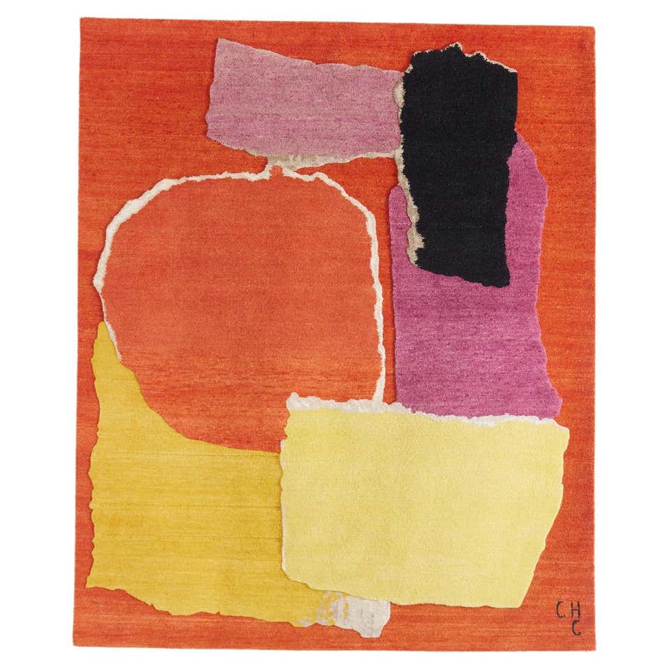 Rhizomes 4 Colorful Hand Knotted Rug by Charlotte Culot For Sale at 1stDibs