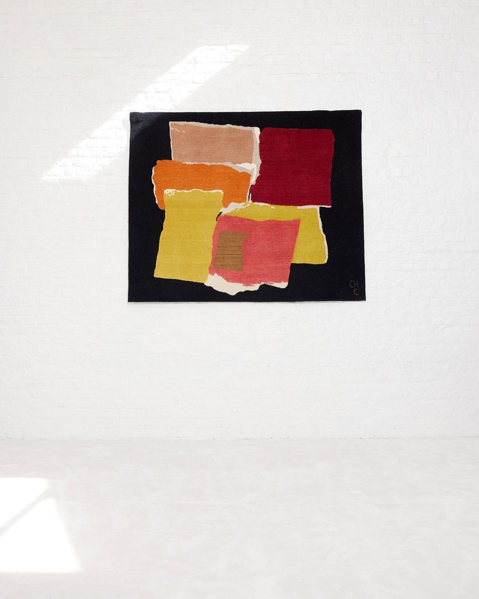 Rhizomes 4 colorful hand knotted rug by Charlotte Culot
Edition: 8
Signed
Dimensions: 190 x 155 cm
Materials: Silk, wool, linen, allo
Hand knotted.

Available in 155 x 190 cm, 200 x 250 cm, and 250 x 295 cm.

During a visit to Château La Coste in