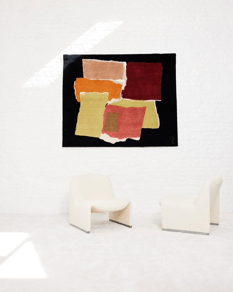 Rhizomes 4 Colorful Hand Knotted Rug by Charlotte Culot In New Condition For Sale In Geneve, CH