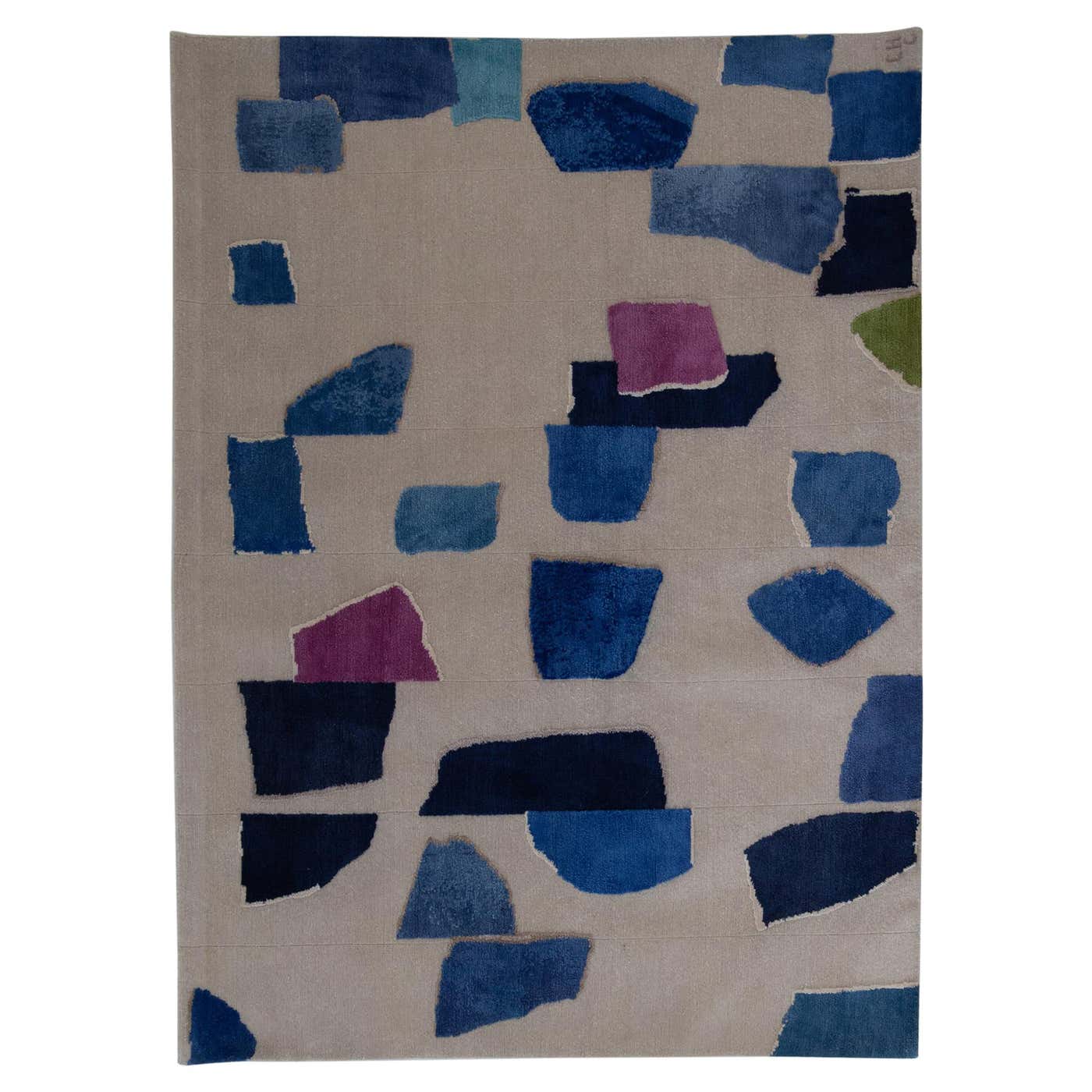 Rhizomes Milky Way Blue Hand Knotted Rug by Charlotte Culot For Sale at ...