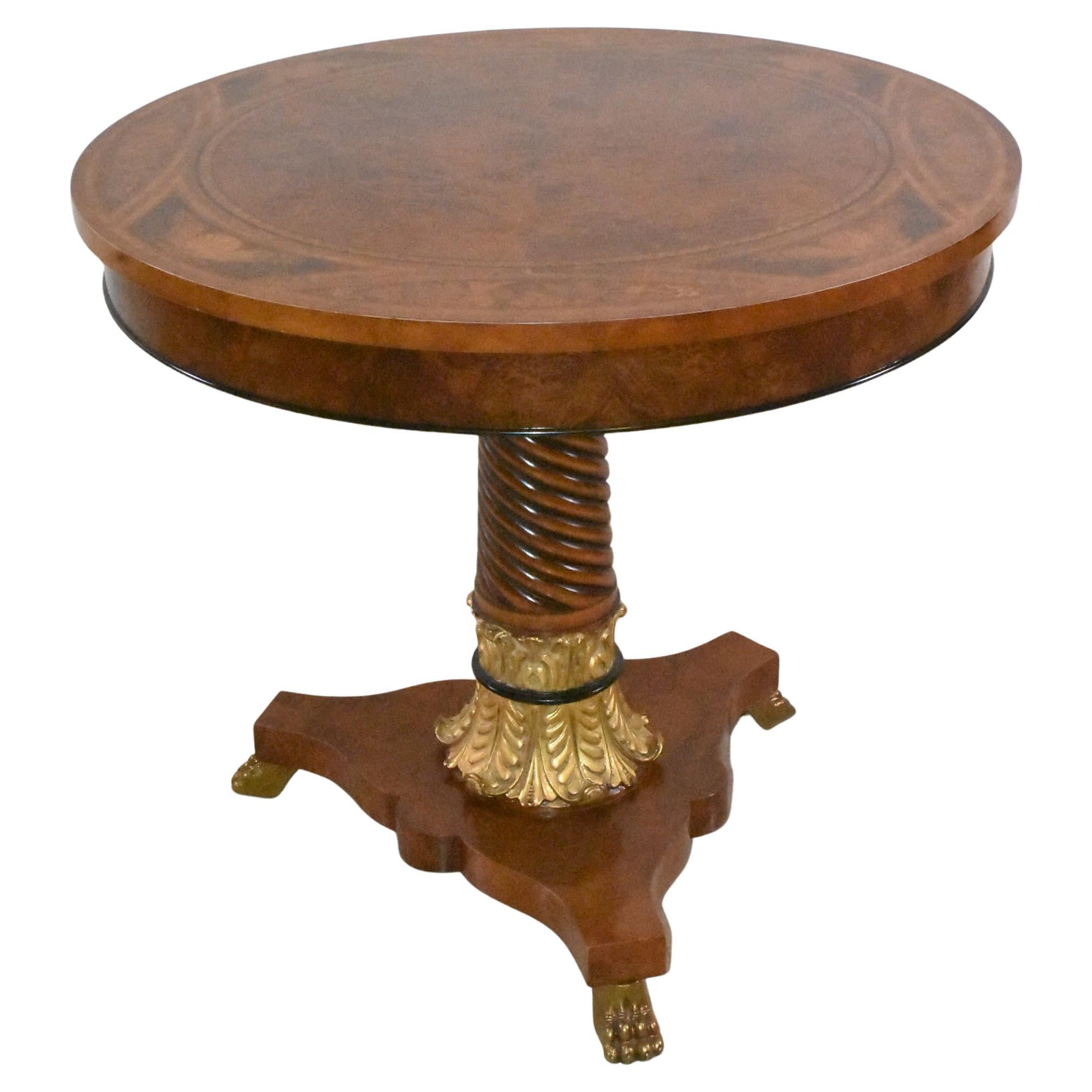 Rho Mobili D’Epoca Italian Renaissance Style Inlaid Pedestal Center Table