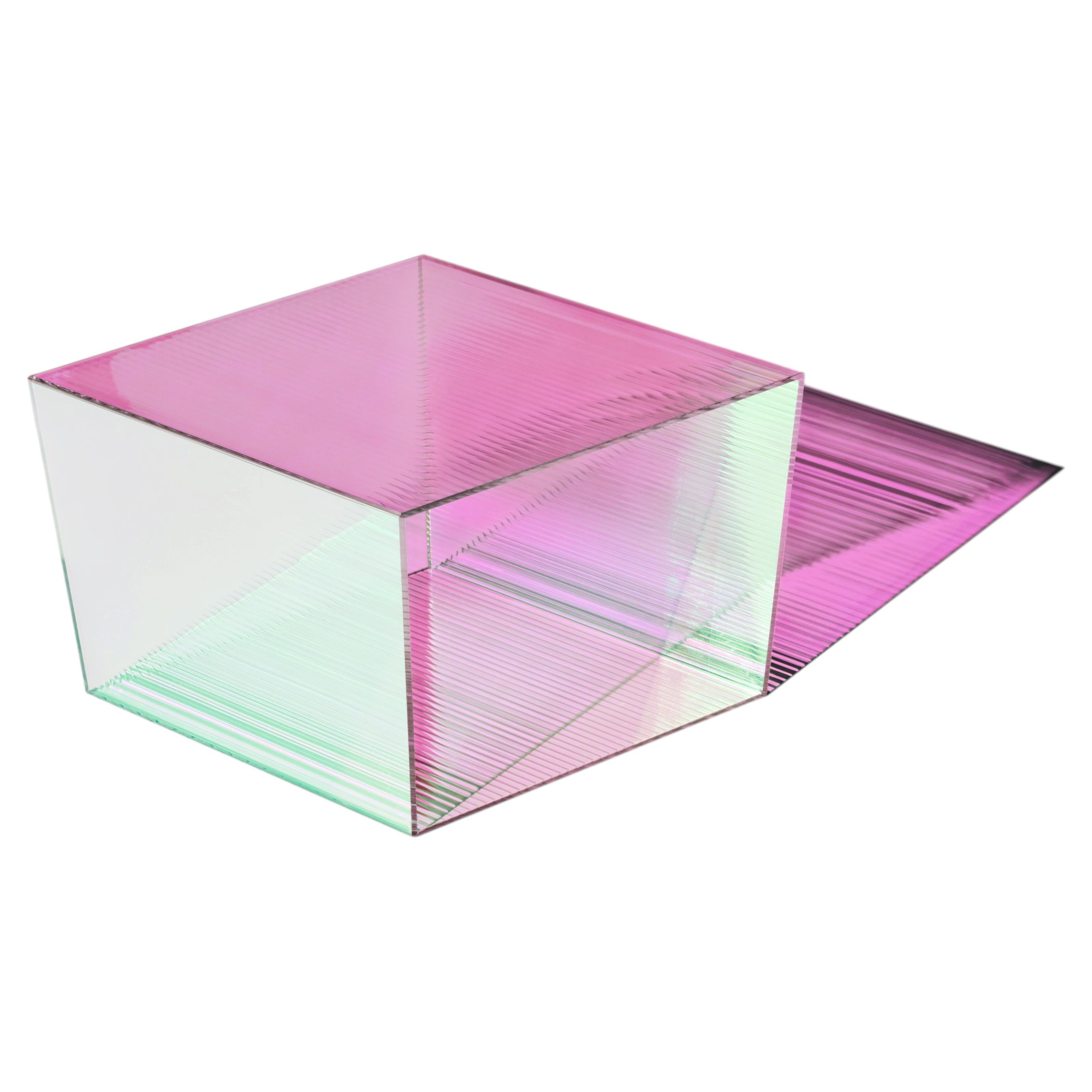 RHO SQUARE 35cm Cyan Magenta Contemporary Designer Coffee Table