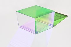 RHO SQUARE 35cm Pink Green Contemporary Designer Coffee Table