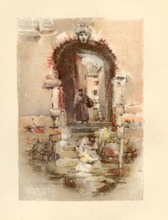 Rhoda Holmes Nicholls - chromolithographie « A Water-Gate » Venise