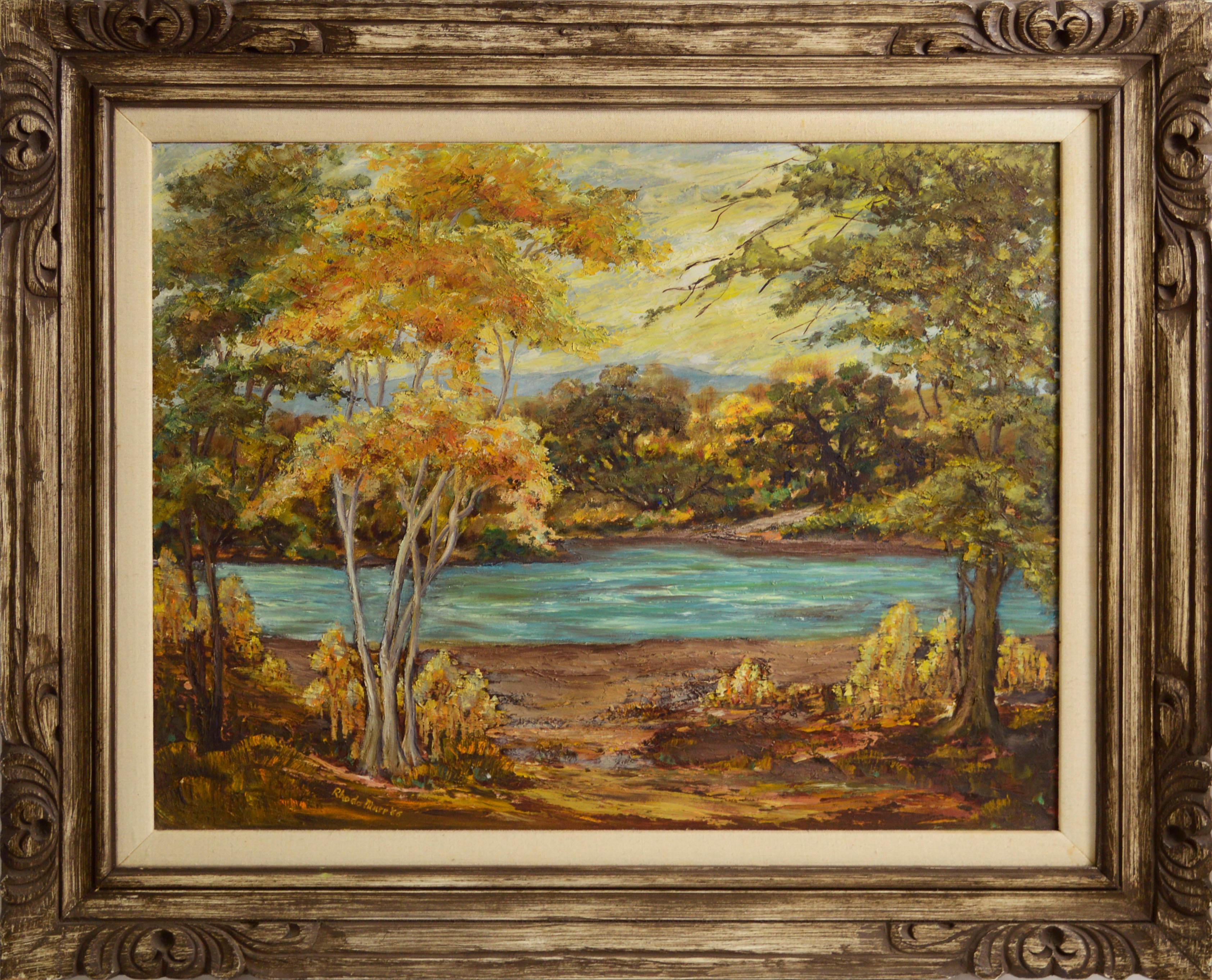 Rhoda Murr Landscape Painting - "Sacramento River", Mid Century California Landscape 