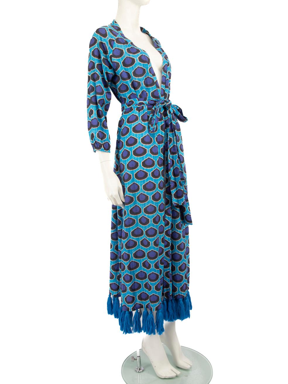 CONDITION is Very good. Minimal wear to dress is evident. Minimal wear to the centre front where there is a small hole and a pull to the weave and a loose thread on this used Rhode designer resale item.
 
 Details
 Blue
 Cotton
 Beach dress
