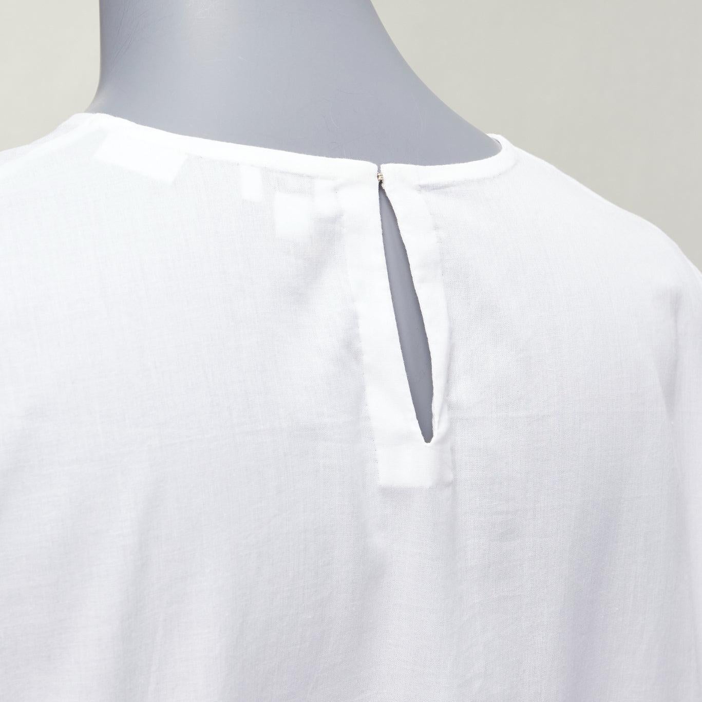 RHODE Ella white cotton long sleeve flutter hem tent dress XS For Sale 2