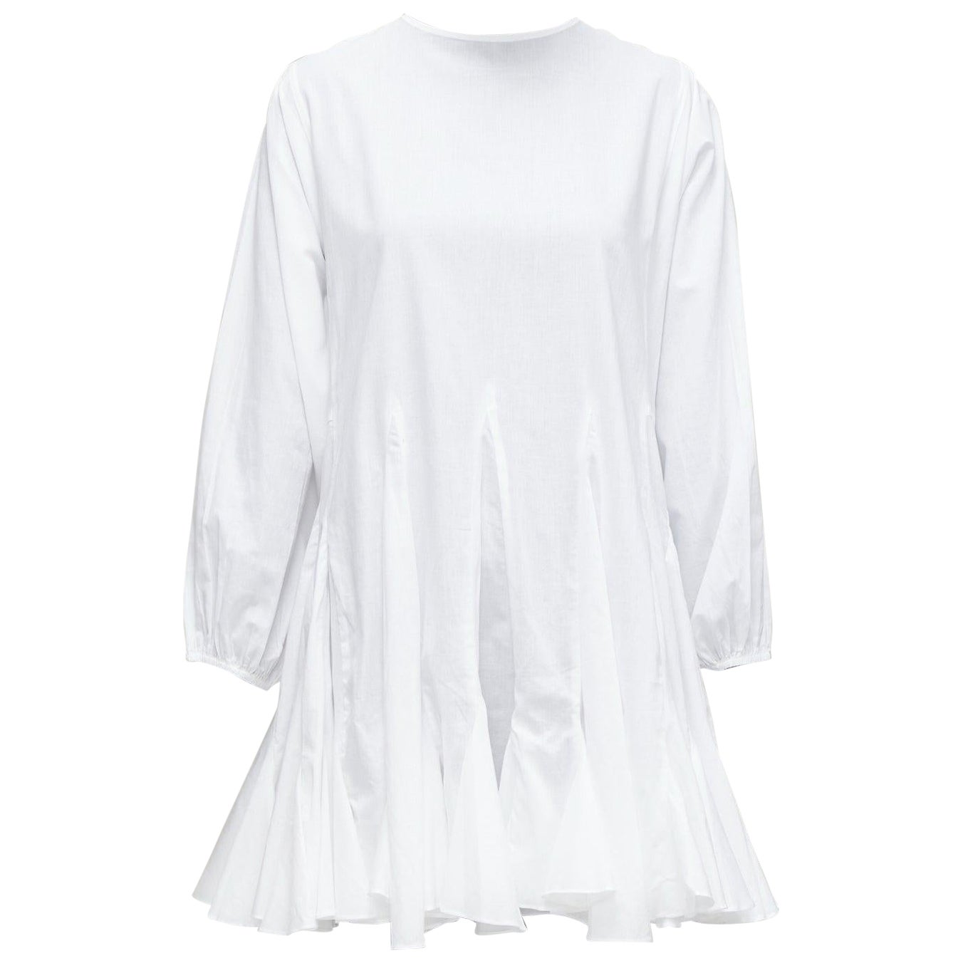 Rhode Ella robe tente en coton blanc à manches longues et ourlet papillon XS en vente