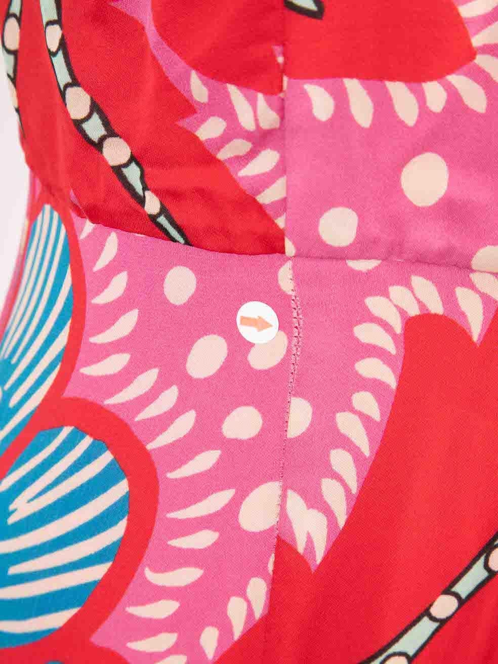 Women's Rhode Pink Floral Print Lulani Midi Dress Size M For Sale