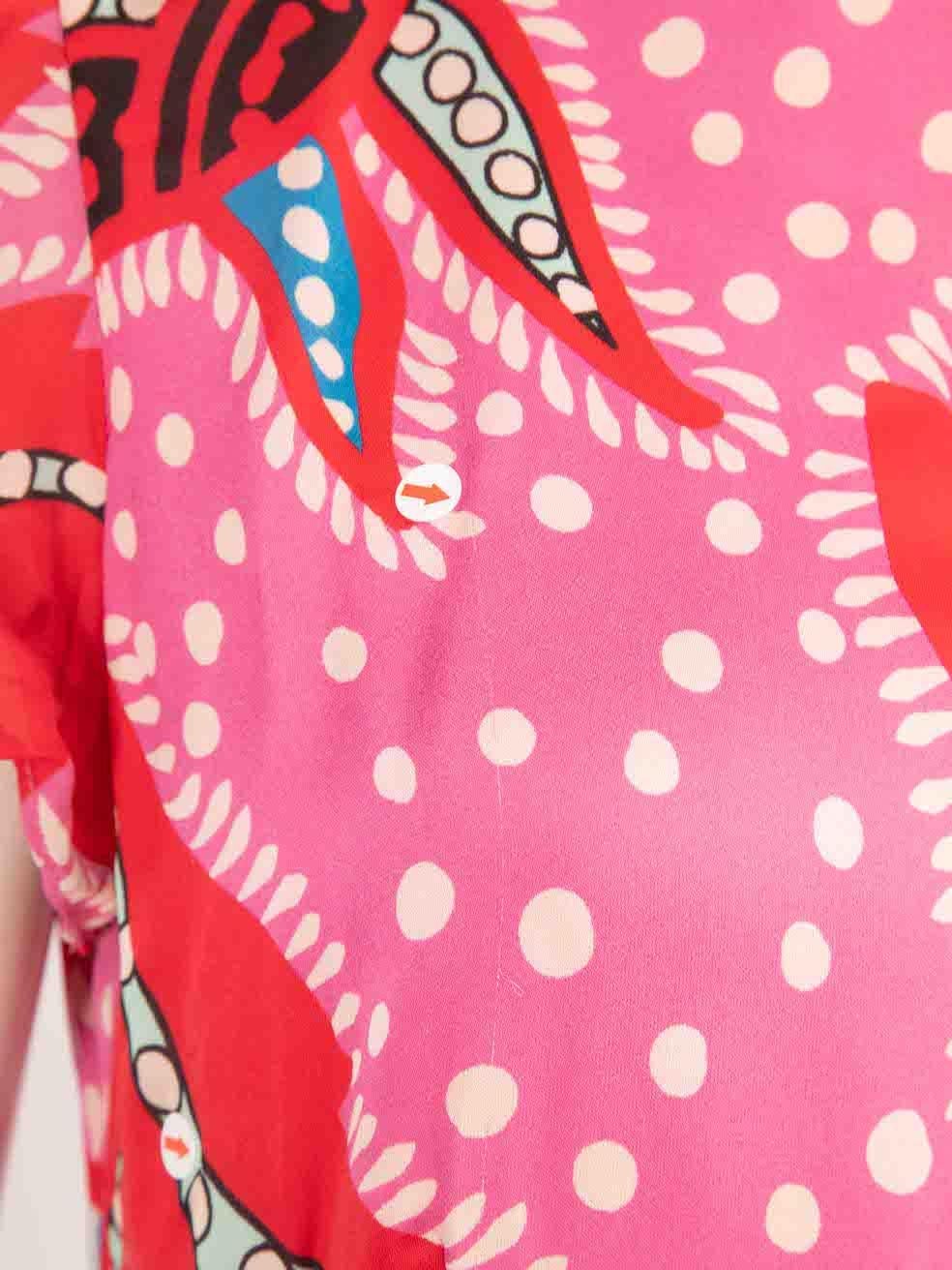 Rhode Pink Floral Print Lulani Midi Dress Size M For Sale 2