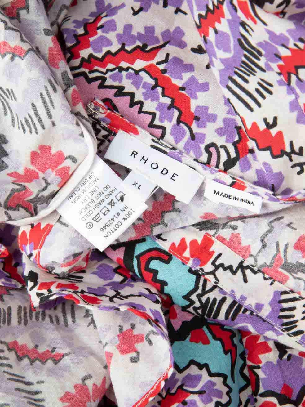 Women's Rhode Printed Pattern Belted Mini Dress Size XL For Sale