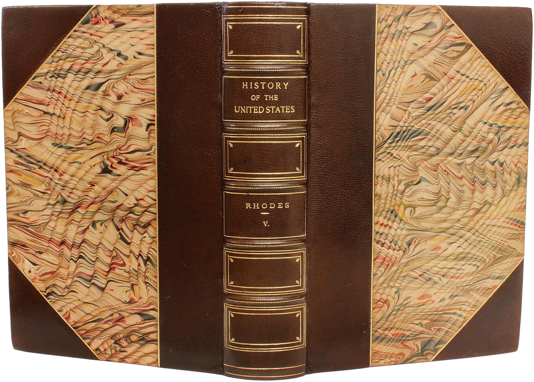 Rhodes, James Ford, History of the United States, 7 Vols, in a Fine Binding In Good Condition For Sale In Hillsborough, NJ
