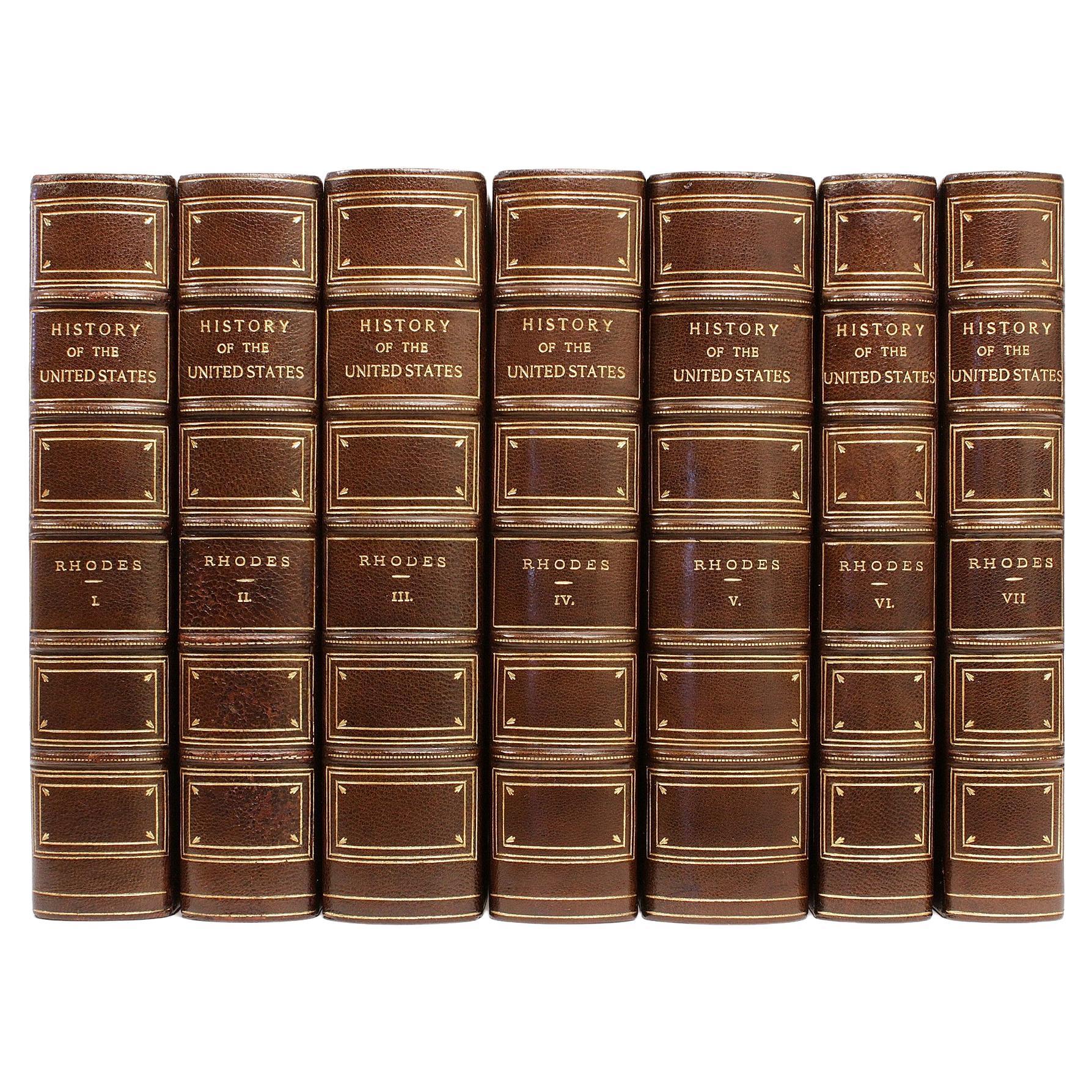 Rhodes, James Ford, History of the United States, 7 Vols, in a Fine Binding For Sale