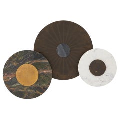 Rhodes Wandtafeln, 3er-Set 6979 - Marmor mit antikem Messing gemischt